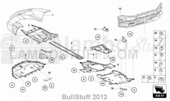 2020 Lamborghini HURACAN PERFORMANTE SPYDER USA TRIM PANEL FOR FRAME LOWER SECTION (825.01.00)